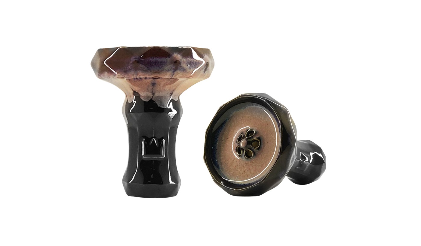 BigMaks Edge Glaze Hookah Bowl (Black and Pink)