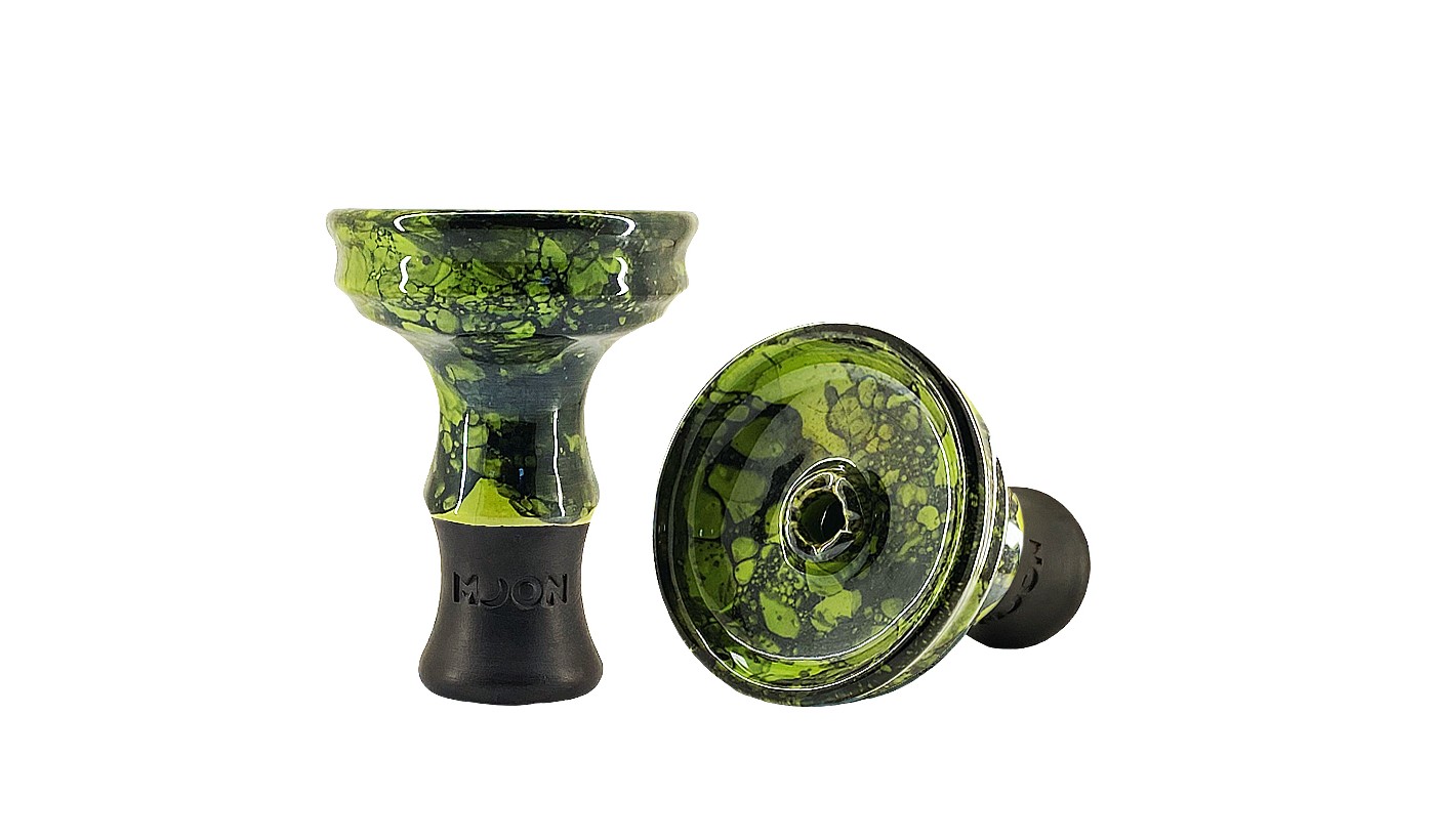 Moon Phunnel Kitty Hookah Bowl (Marble Green Black)