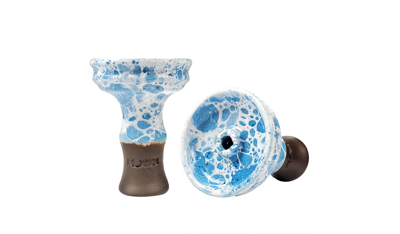 Moon Phunnel Kitty Shisha Bowl (Marble Light Blue)