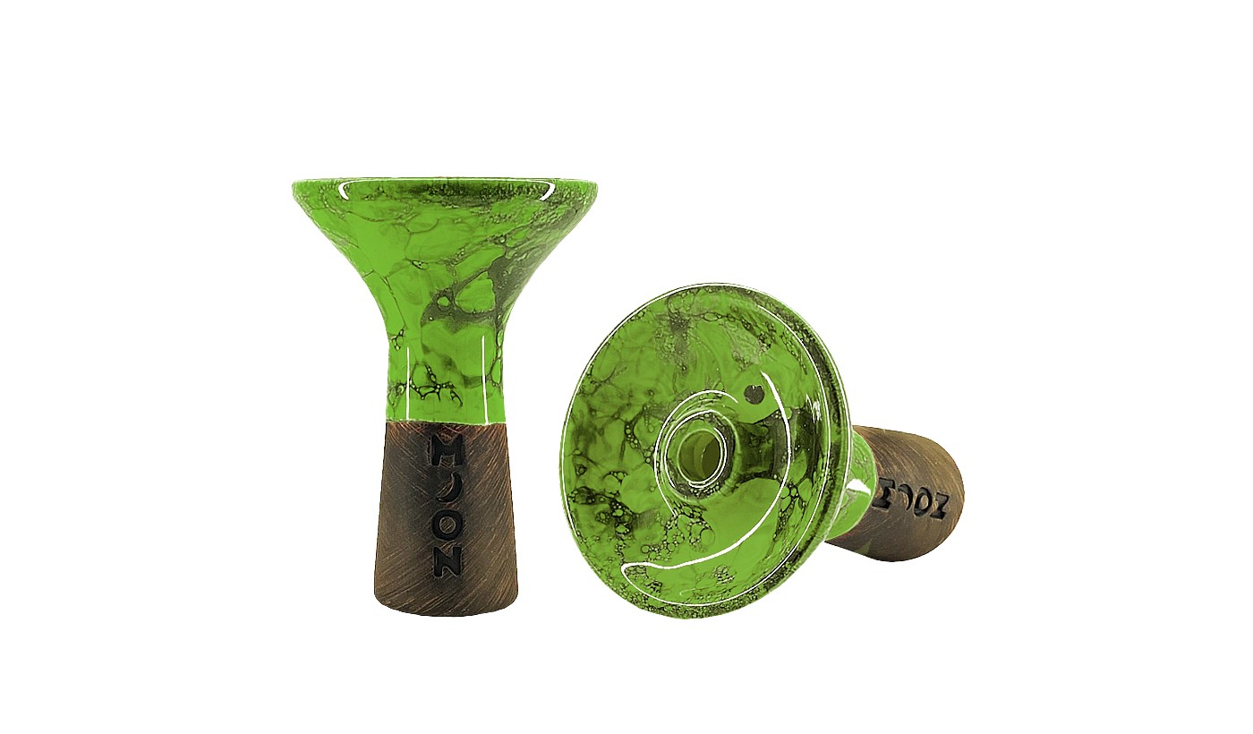 Hookah Bowl Moon Phunnel Solo (Marble Green Black)