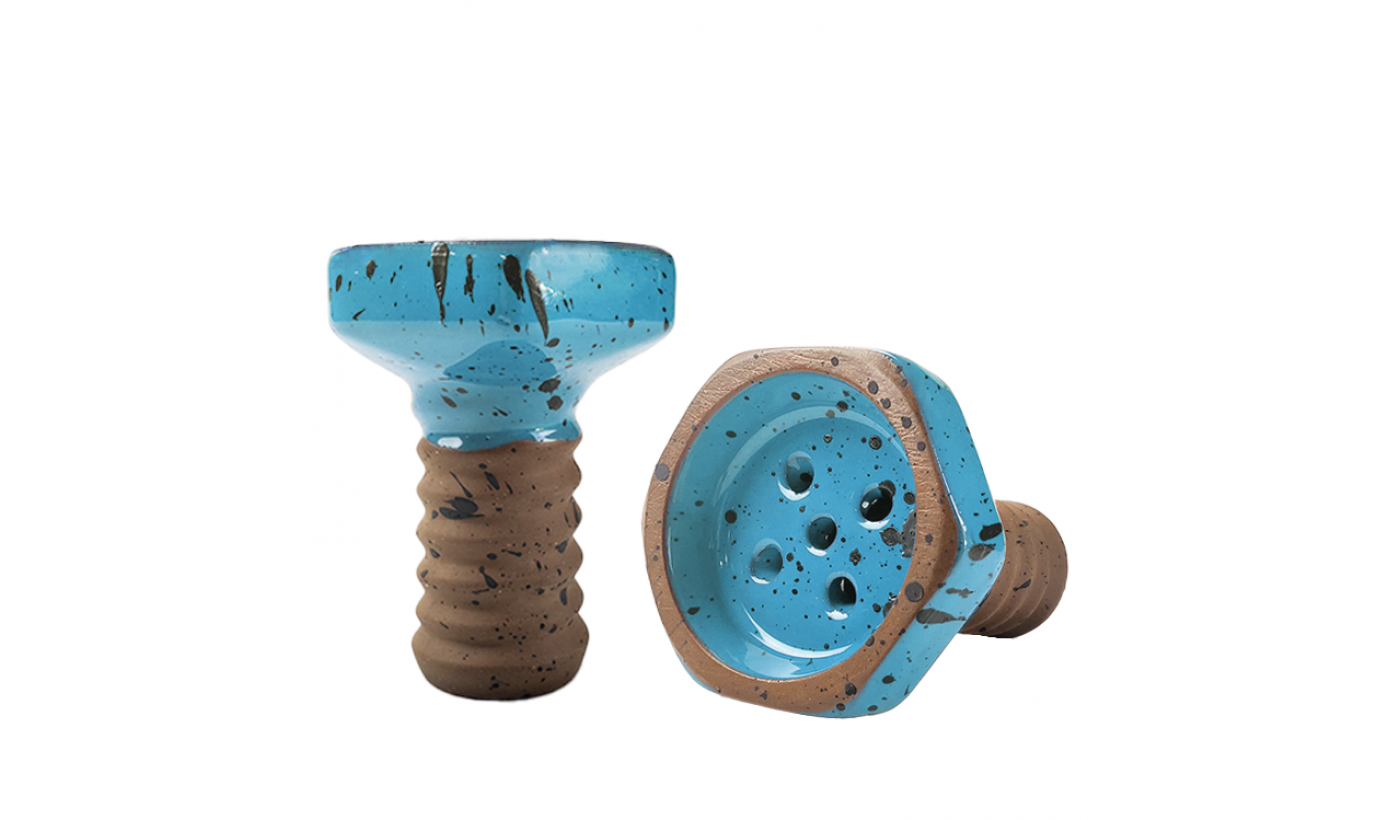 Hookah Bowl Telamon Killer Evil Screw Glaze (Blue)