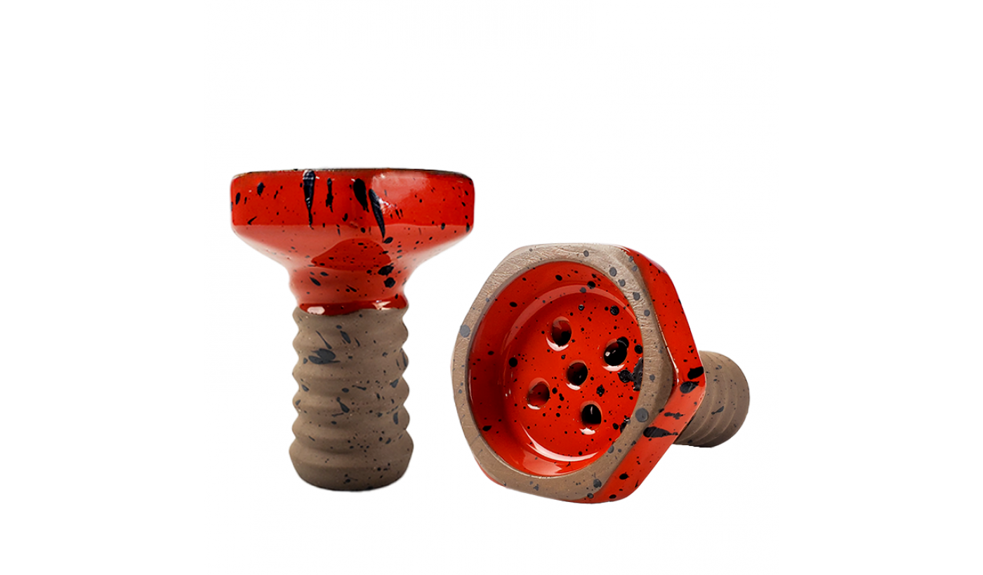 Hookah Bowl Telamon Killer Evil Screw Glaze (Red)