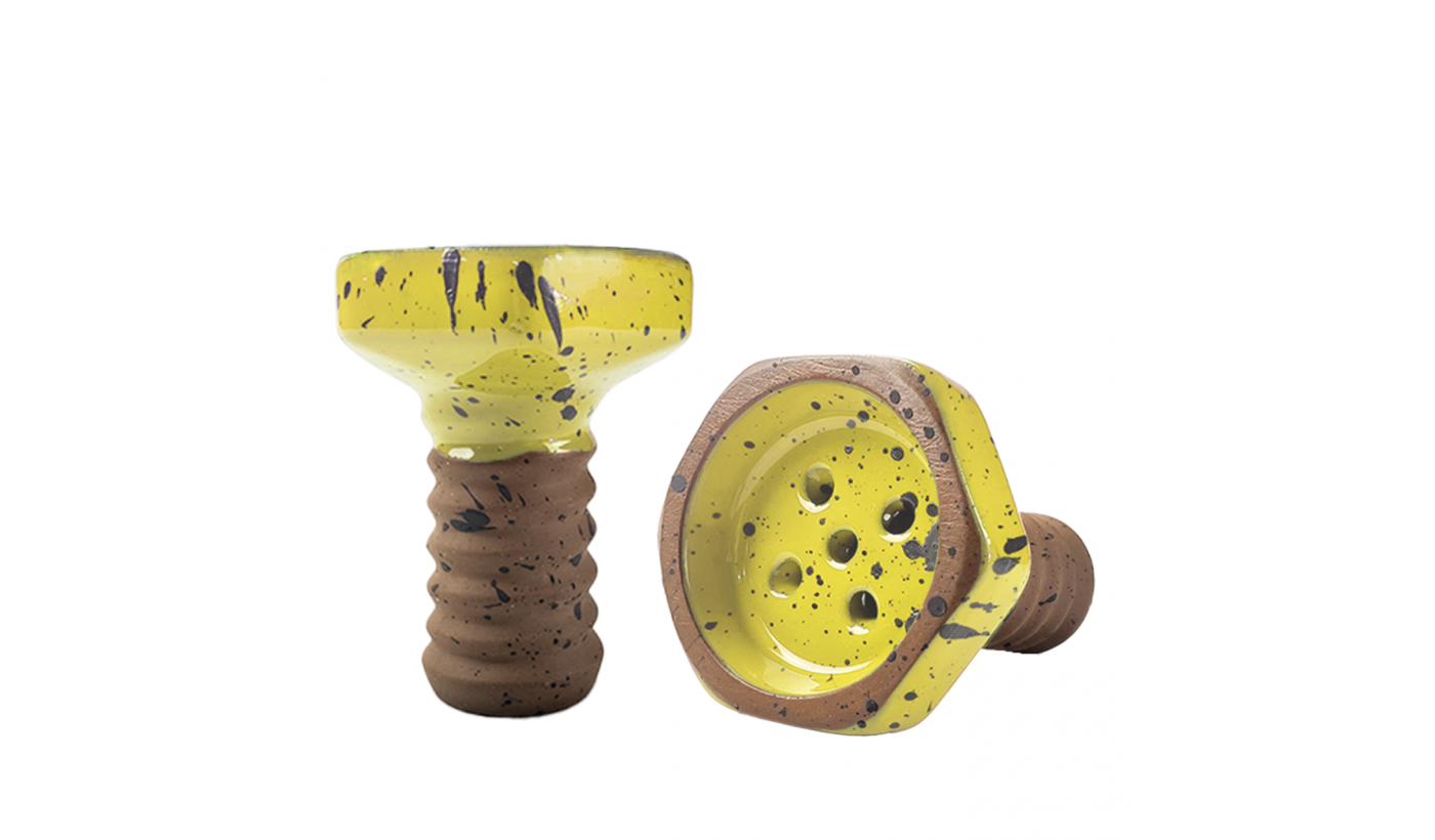 Hookah Bowl Telamon Killer Evil Screw Glaze (Yellow)