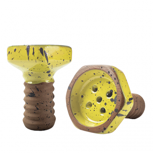 Hookah Bowl Telamon Killer Evil Screw Glaze (Yellow)