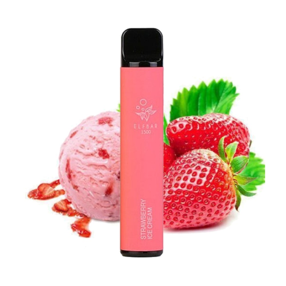 Одноразовое электронное устройство Elf Bar - Strawberry Ice Cream (1500 затяжек)