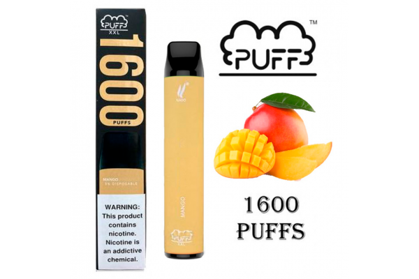 Disposable electronic device Puff XXL - Mango (1600 puffs)