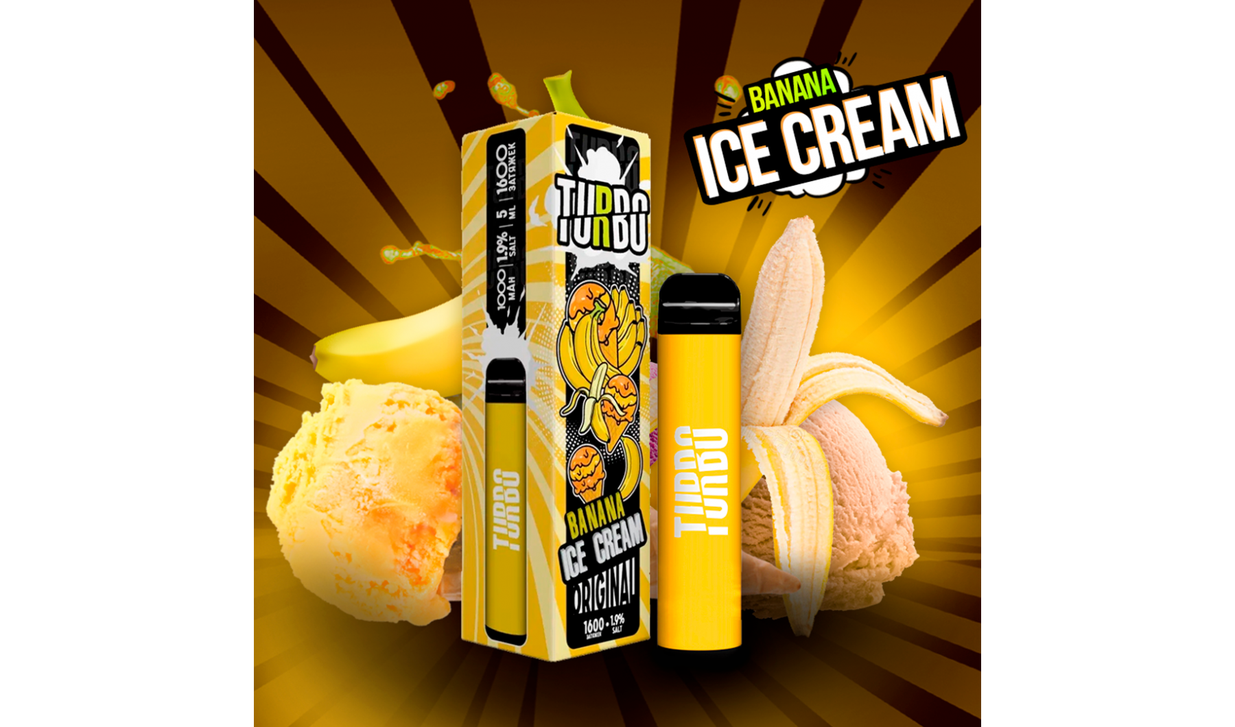 Купить Одноразовое электронное устройство Turbo Banana Ice Cream