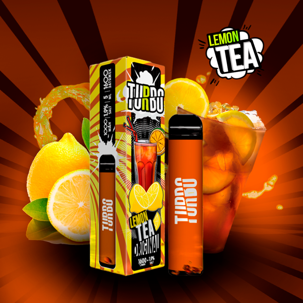 Одноразовое электронное устройство Turbo - Lemon Tea (1600 затяжек)