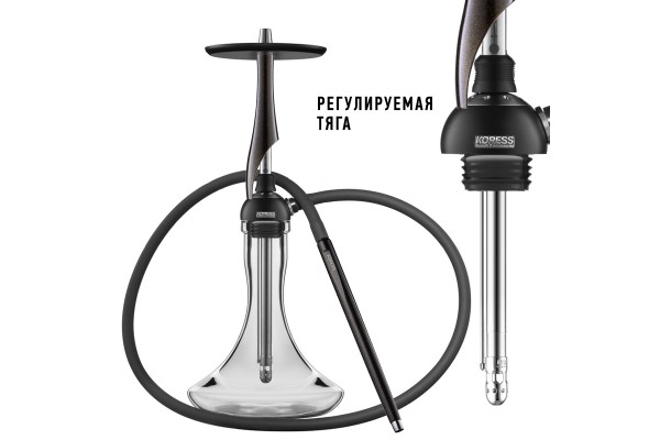 Shisha Koress K1T Black Gloss GOLD (Schwarzer Glanz mit goldenen Pailletten)