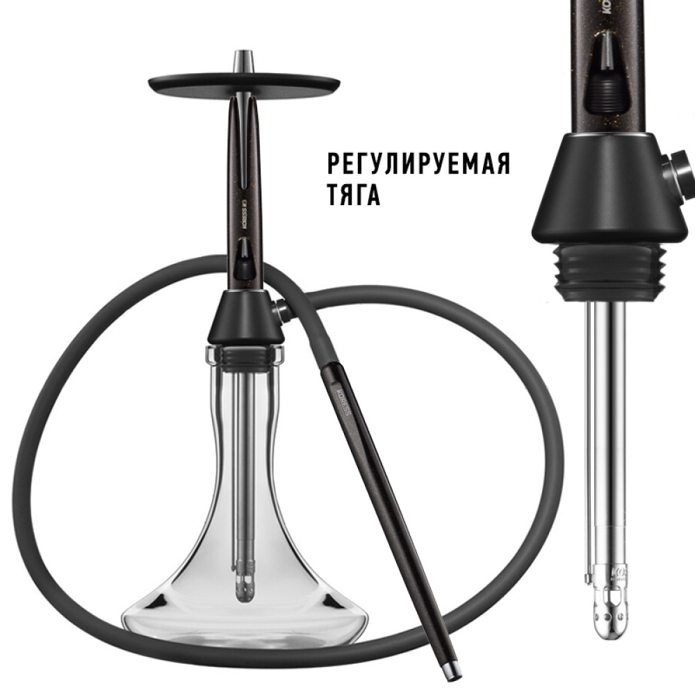 Кальян Koress K3 Black Gloss Gold (Черный глянец с золотыми блестками)