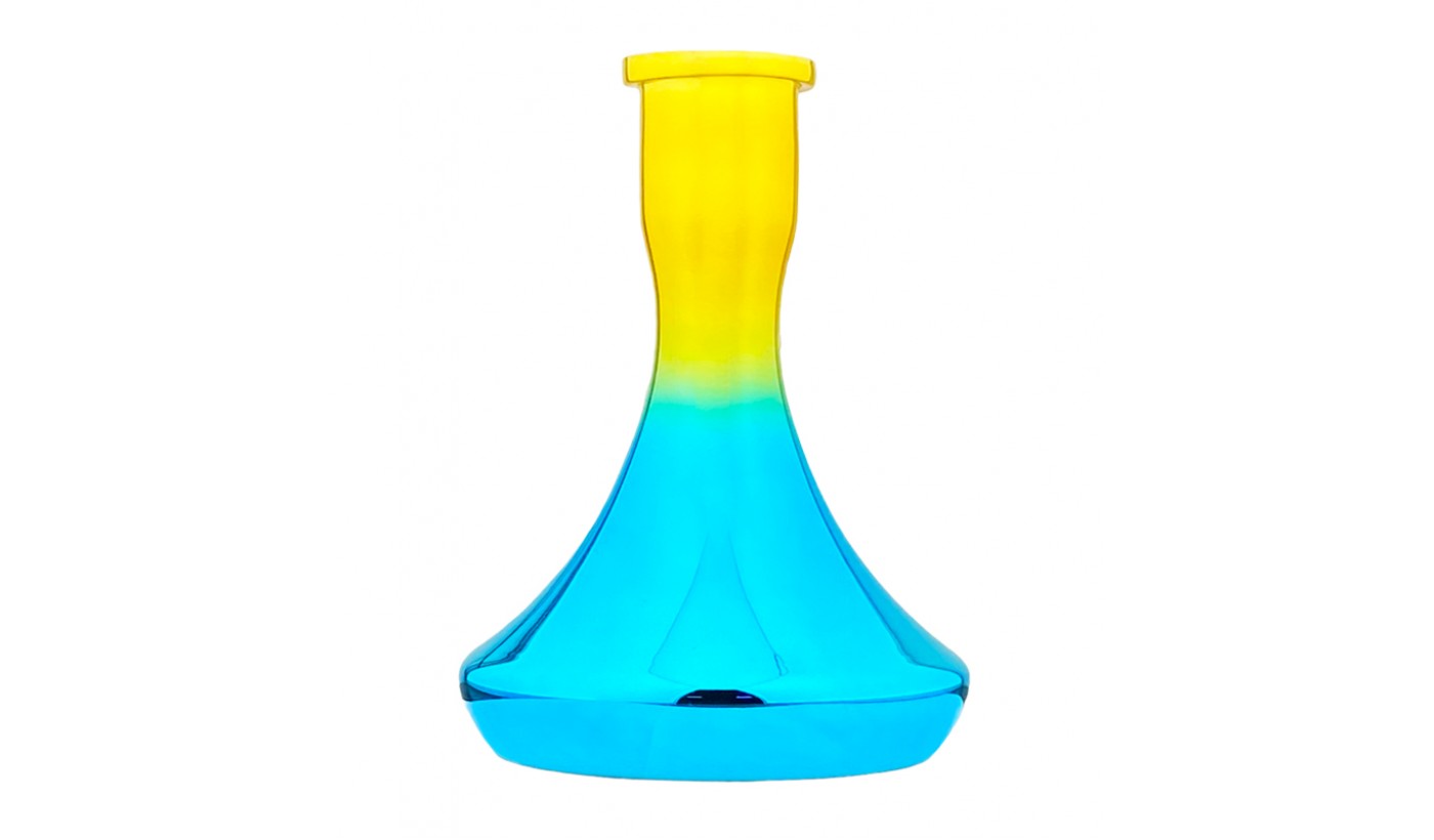 BigMaks Base Mirrored Hookah Flask (Turquoise-yellow)