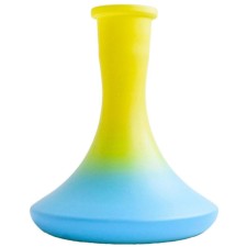 Колба для кальяна Daly (Желто-голубая. Матовая (с бортом)