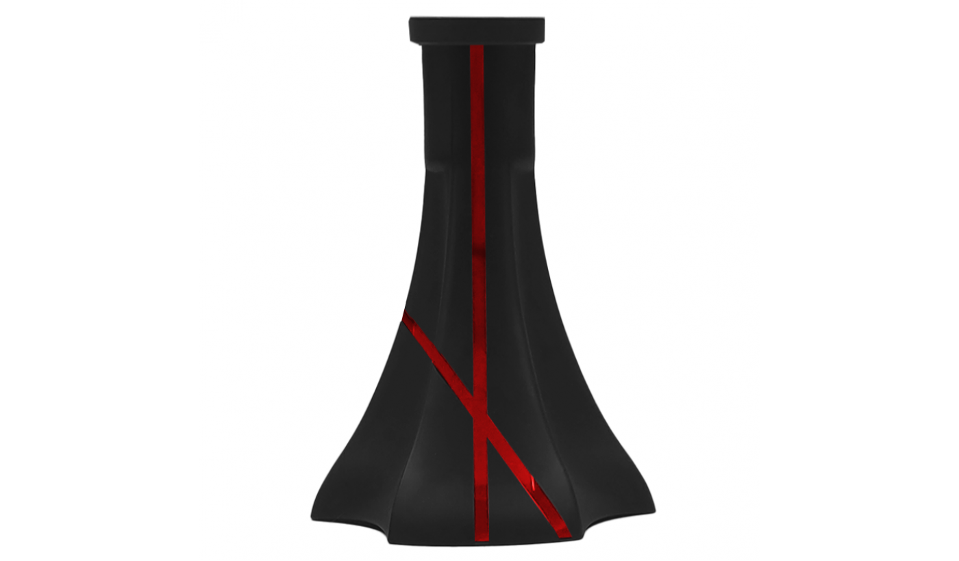 Vase à narguilé Vessel Rockets (Noir avec bandes rouges)