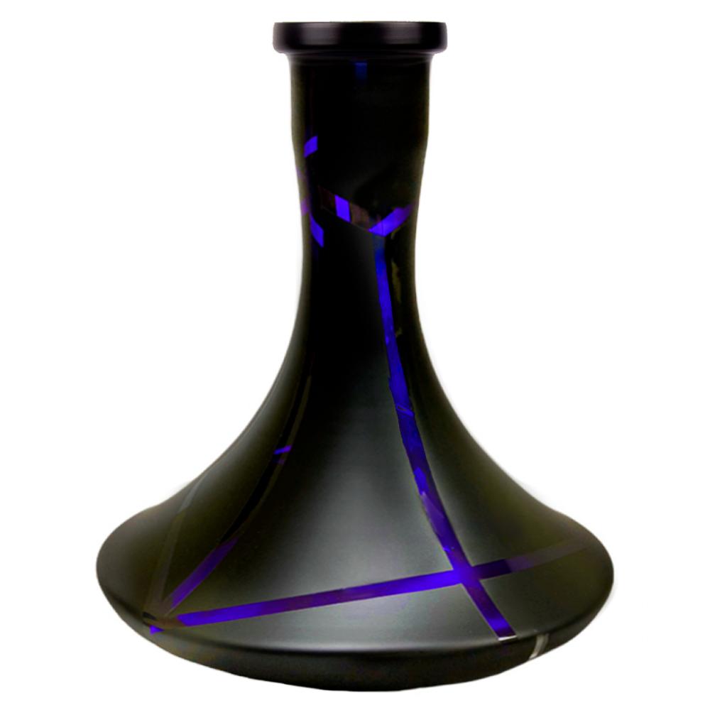 Колба для кальяна Vessel Craft (Чёрный с синими полосами)