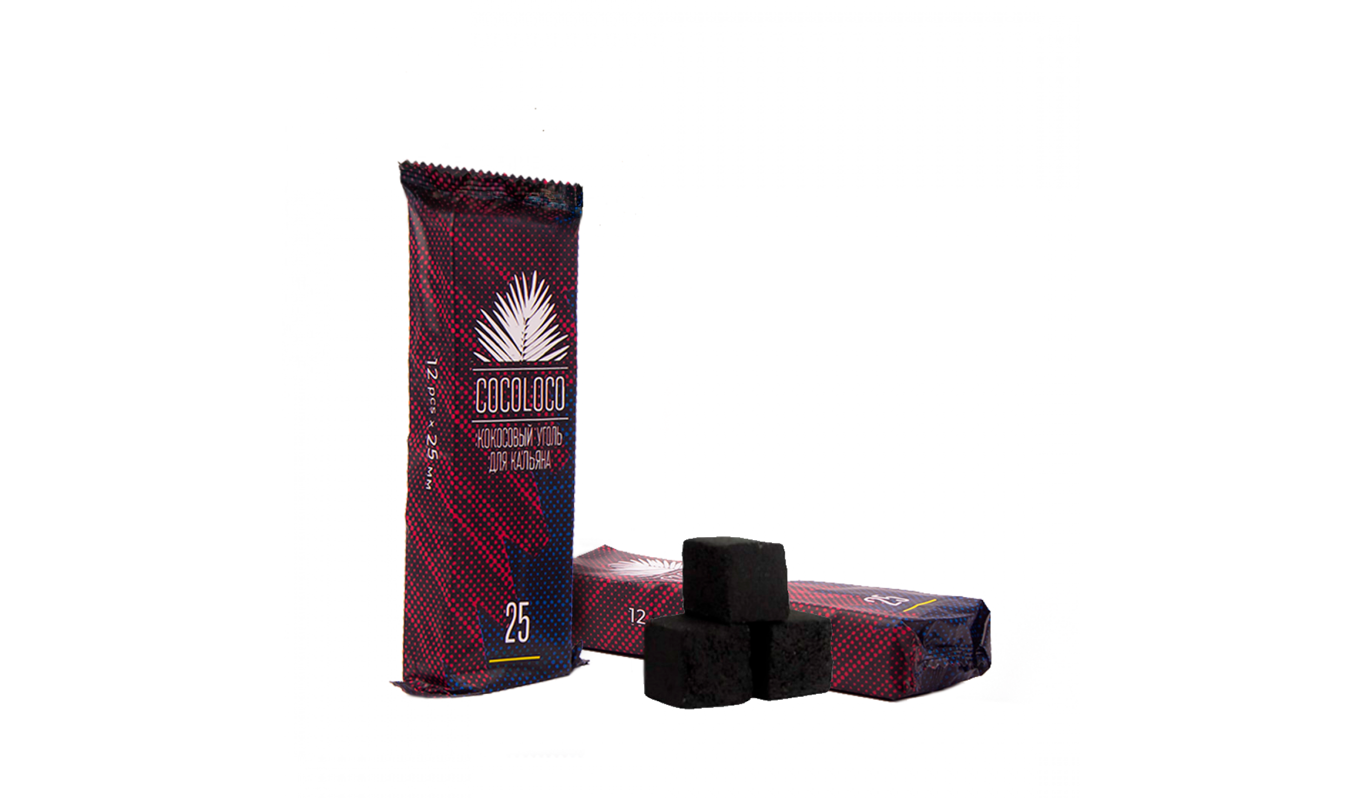 Купить Уголь для кальяна кокосовый Cocoloco 25мм (180 гр) 12 шт в ...