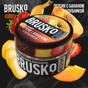 Кальянная смесь Brusko Medium "Персик с бананом и клубникой" 50 гр