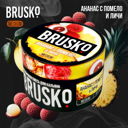 Narguilé mélange Brusko Medium "Ananas avec pomelo et litchi" 50 gr