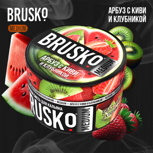 Hookah mix Brusko Medium "Watermelon with kiwi and strawberries" 50 g