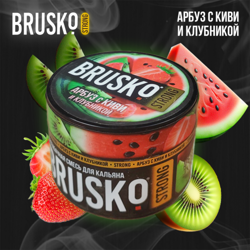 Hookah mix Brusko Strong "Watermelon with kiwi and strawberries" 50 g