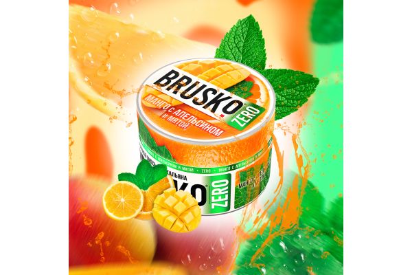 Brusko Zero - Mango-Shisha-Mischung mit Orange und Minze 50 gr