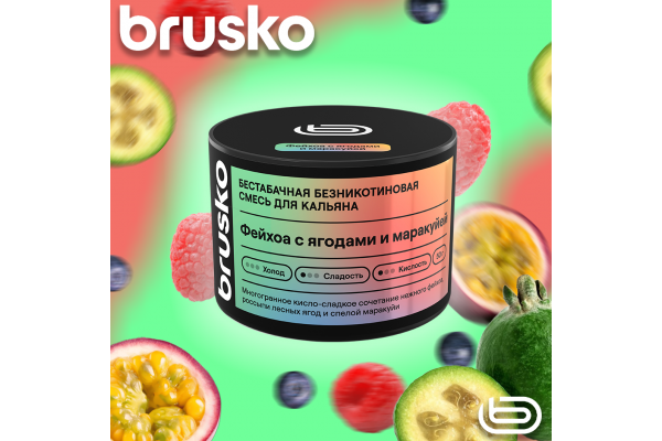 Mélange à chicha Brusko Zero – Feijoa, baies et fruit de la passion 50 g