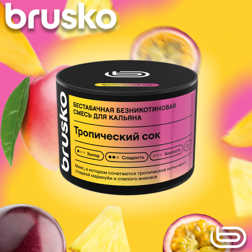 Mélange à chicha Brusko Zero – Jus tropical 50 g
