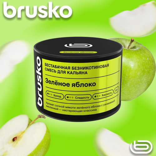 Mélange à chicha Brusko Zero – Pomme verte 50 g