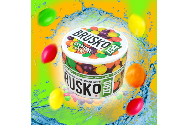 Narguilé mélange Brusko Zero-dragées de Fruits 50 gr