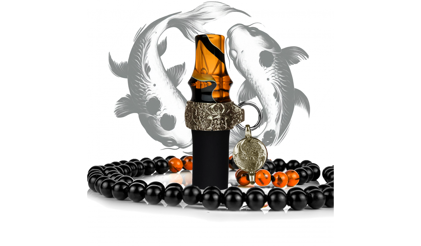 Japona Hookah Koi persönliches Mundstück zu Bizu (Perlen, Orange)