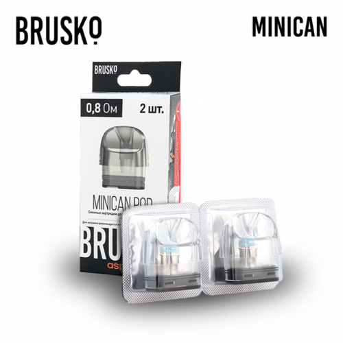Картридж для Brusko Minican 0.8 Ом / 3 ml (Прозрачный) (2 шт.)