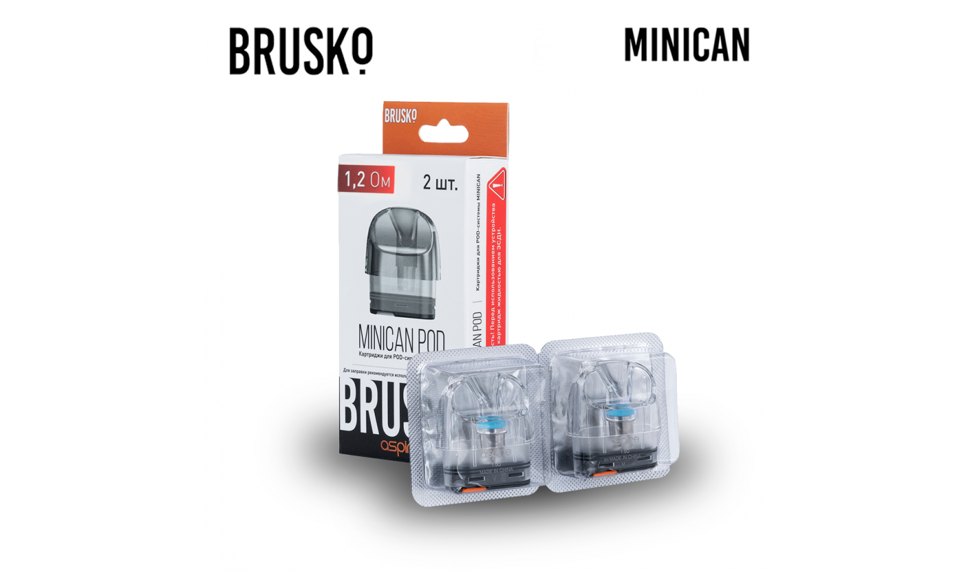 Картридж для Brusko Minican 1.2 Ом / 3 ml (Прозрачный) (2 шт.)