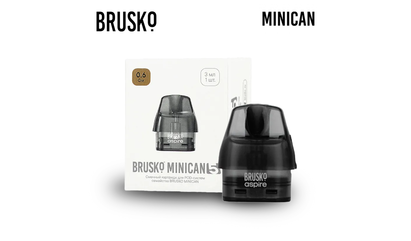 Brusko Minican 5 Replacement Cartridge (0.8 Ohm / 3 ml) – 1 pc Brusko Minican 5 Replacement Cartridge (0.8 Ohm / 3 ml) – 1 pc