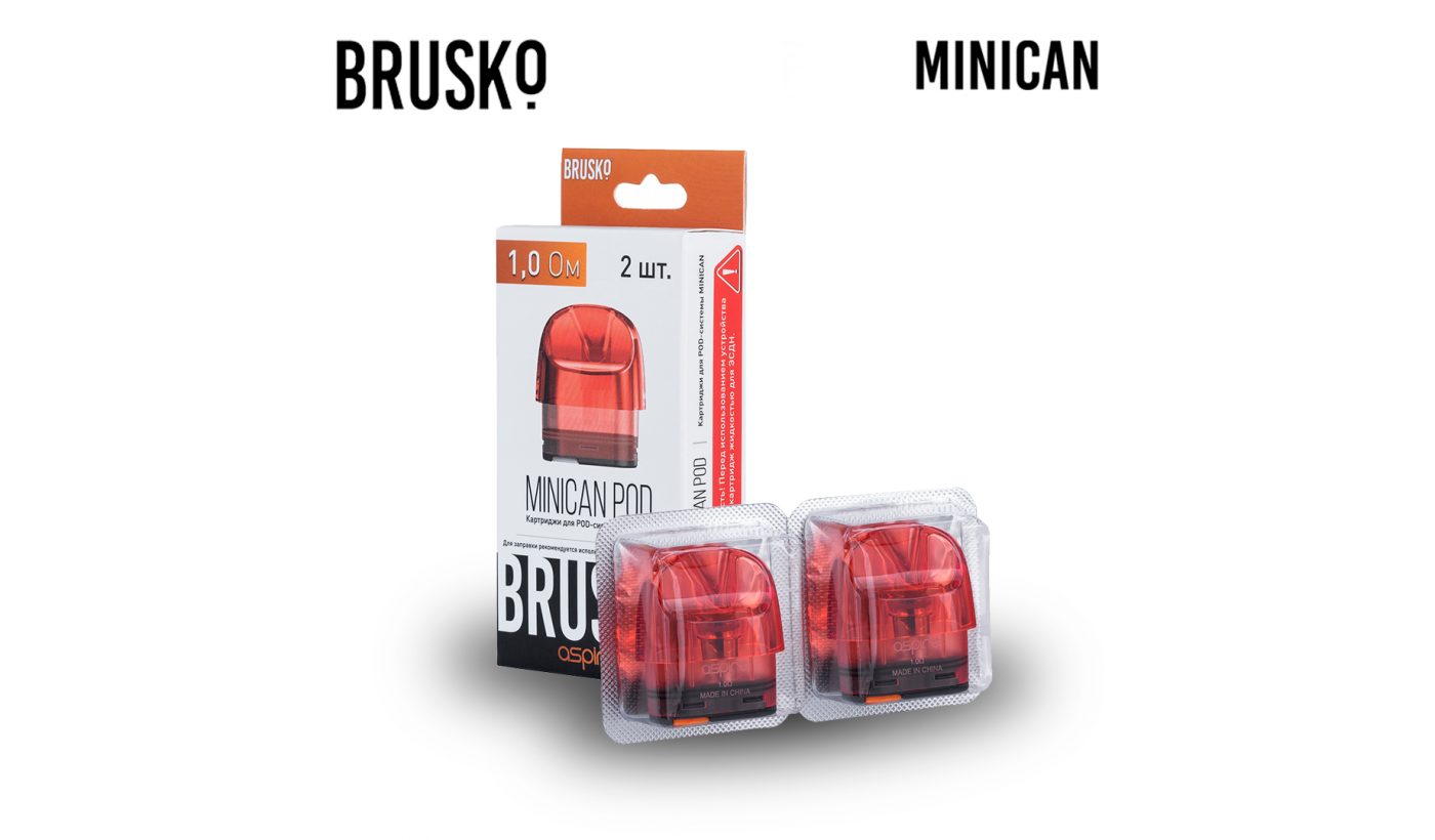 Cartridge for Brusko Minican 1.0 ohm / 3 ml (Red) (2 pcs.)