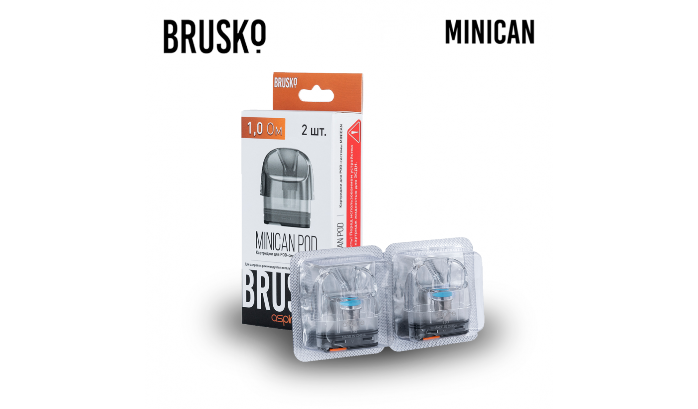 Картридж для Brusko Minican 1.0 Ом / 3 ml (Прозрачный) (2 шт.)