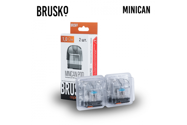 Картридж для Brusko Minican 1.0 Ом / 3 ml (Прозрачный) (2 шт.)