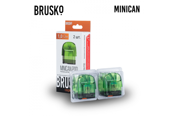 Картридж для Brusko Minican 1.0 Ом / 3 ml (Зеленый) (2 шт.)