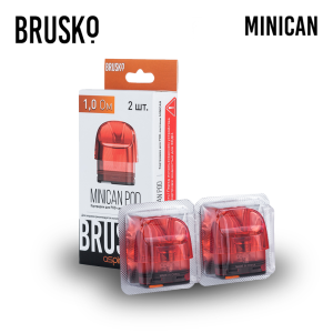 Картридж для Brusko Minican 1.0 Ом / 3 ml (Красный) (2 шт.)