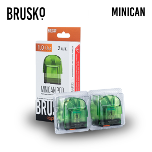 Картридж для Brusko Minican 1.0 Ом / 3 ml (Зеленый) (2 шт.)