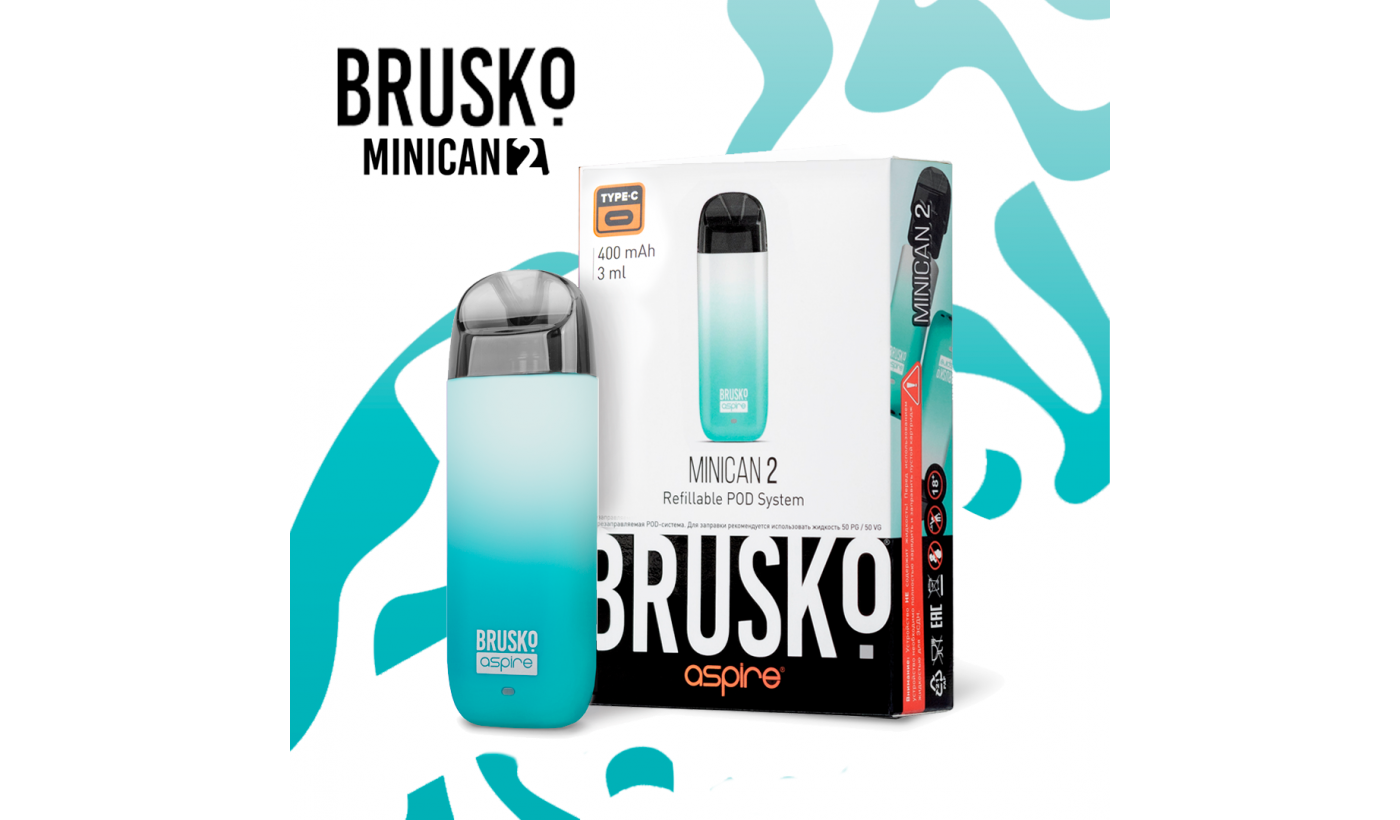 Système électronique réutilisable Brusko Minican 2 (dégradé blanc Turquoise)