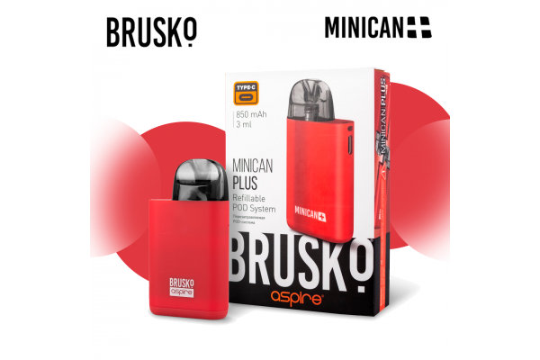 Многоразовая электронная система Brusko Minican Plus (Красный)