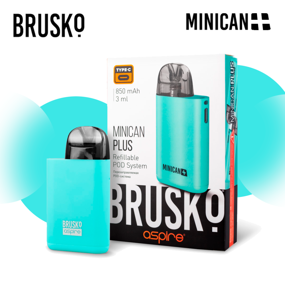 Многоразовая электронная система Brusko Minican Plus (Бирюзовый)
