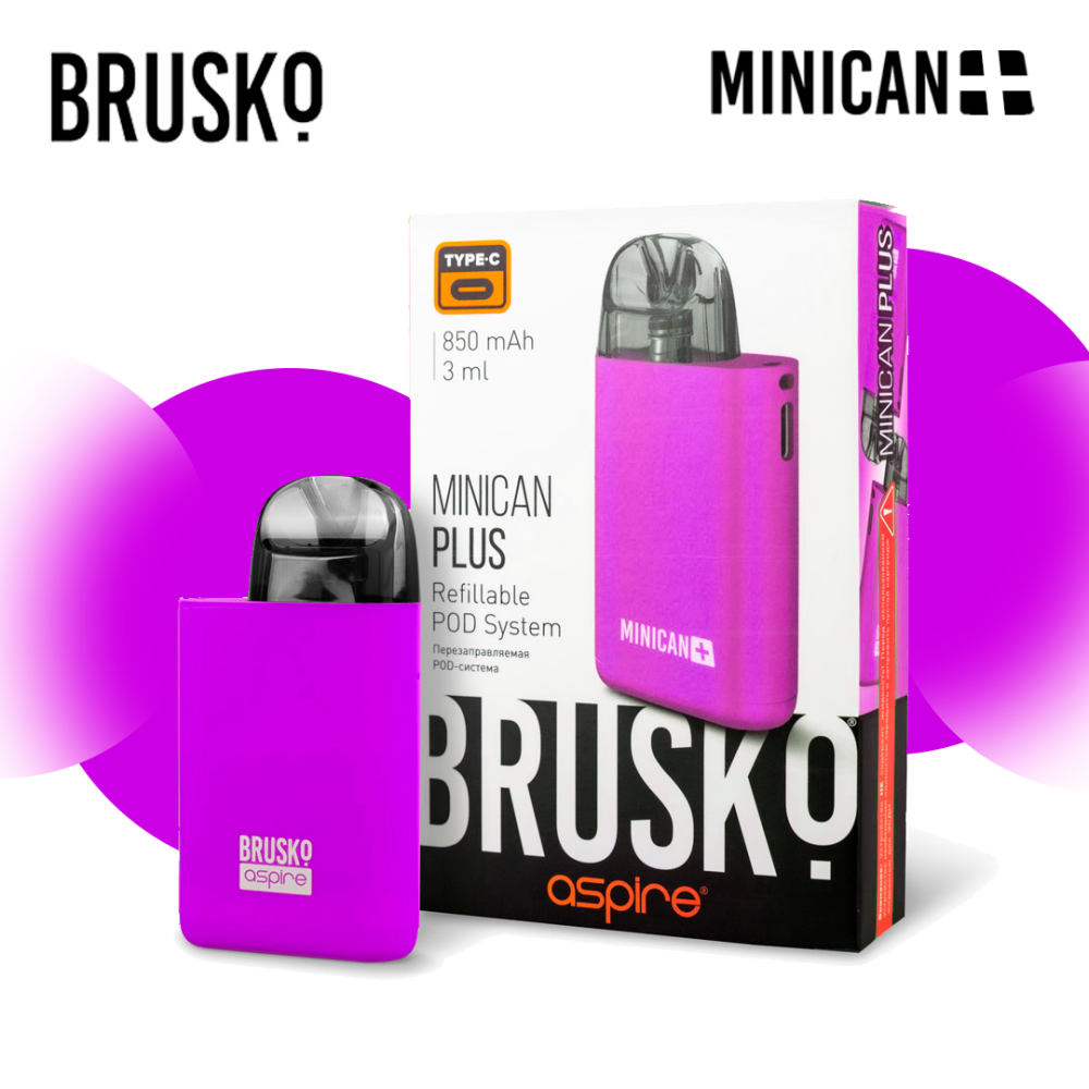 Многоразовая электронная система Brusko Minican Plus (Фиолетовый)