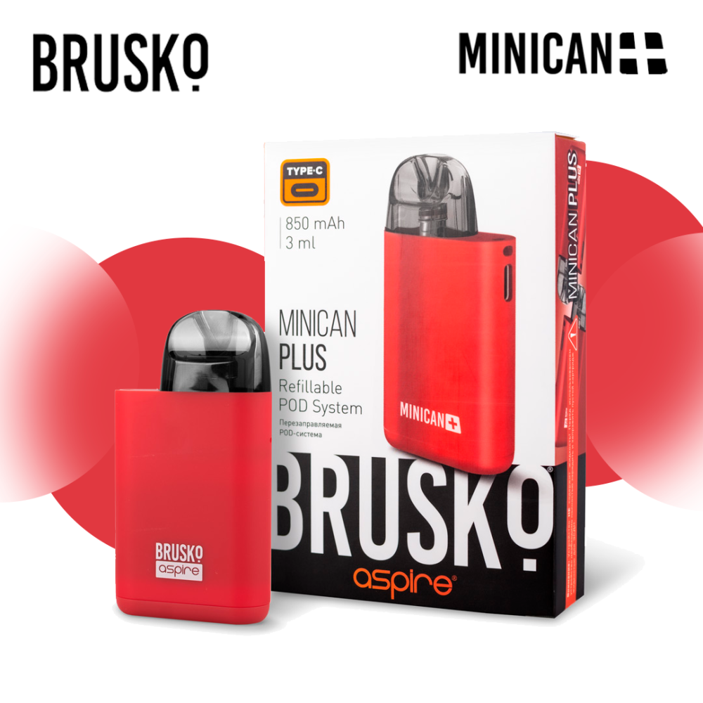Многоразовая электронная система Brusko Minican Plus (Красный)