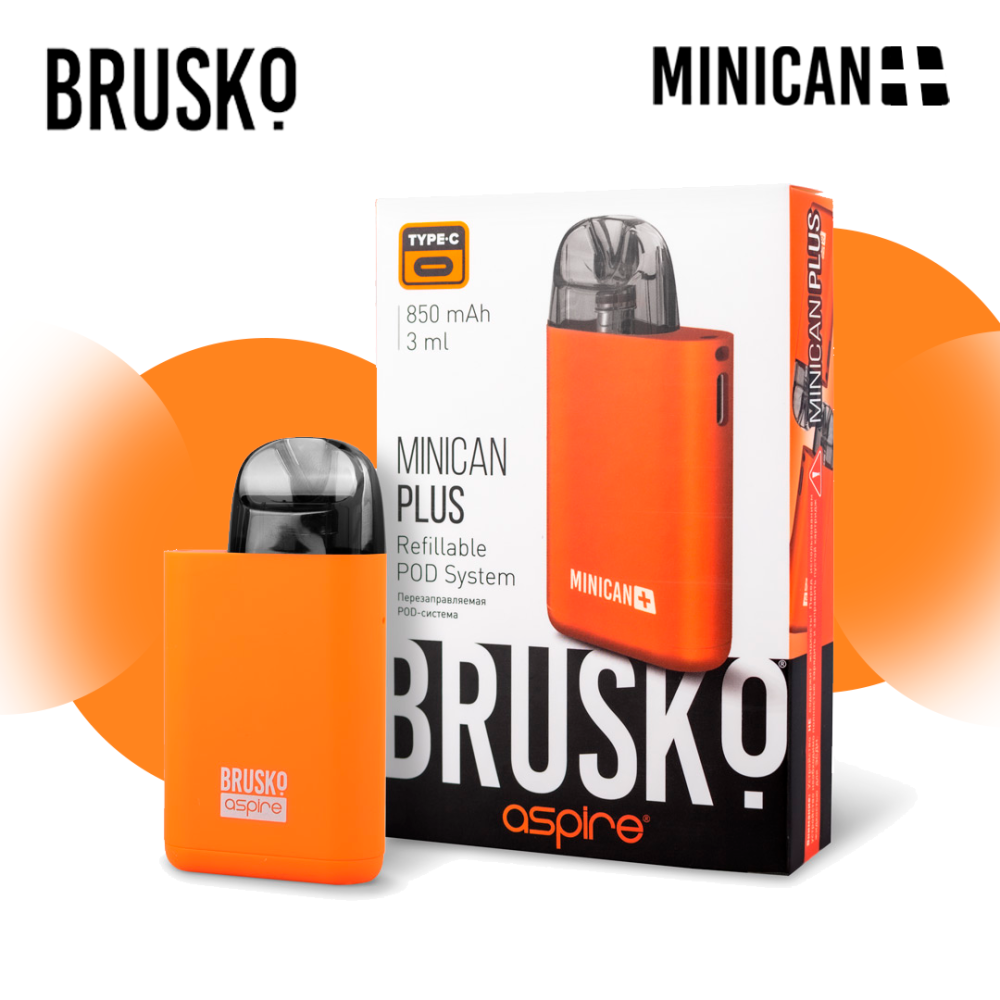 Многоразовая электронная система Brusko Minican Plus (Оранжевый)