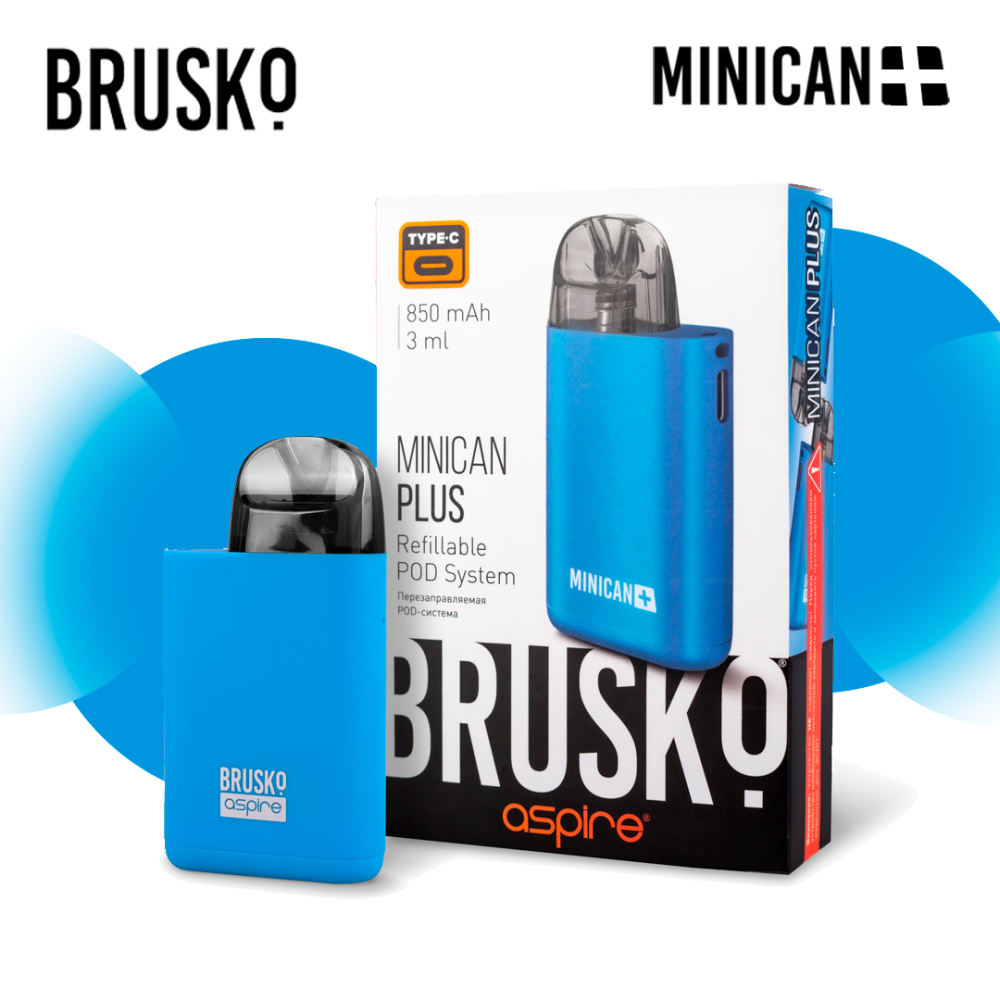 Многоразовая электронная система Brusko Minican Plus (Синий)