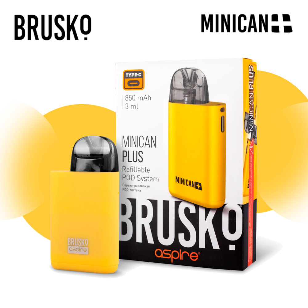 Многоразовая электронная система Brusko Minican Plus (Желтый)