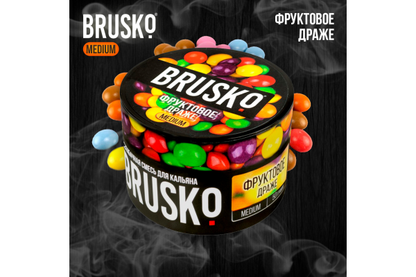 Narguilé mélange Brusko Medium "dragée Aux fruits" 50 gr