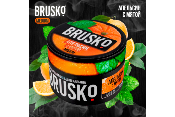 Narguilé mélange Brusko moyen "Orange à la menthe" 50 gr