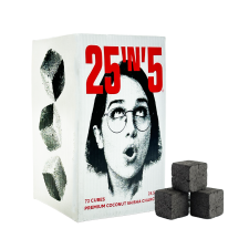 Уголь для кальяна кокосовый 25N5 25мм (1кг) 72 шт