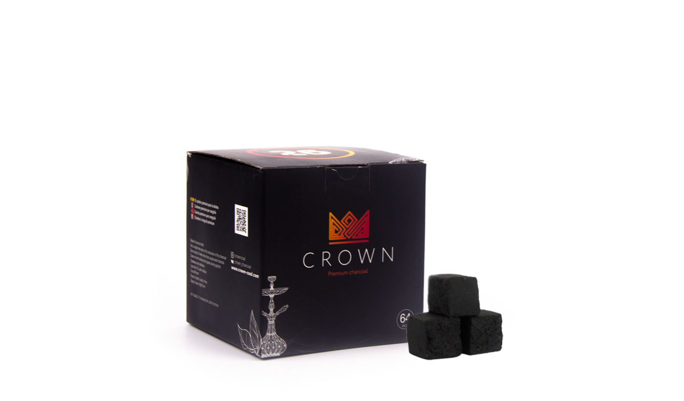 Уголь для кальяна кокосовый Crown 26мм (1 кг) 64 шт